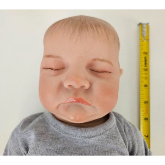 Realistic Newborn Baby Boy Doll Gray Outfit Soft Body 20 Inches Long - Picture 5 of 6
